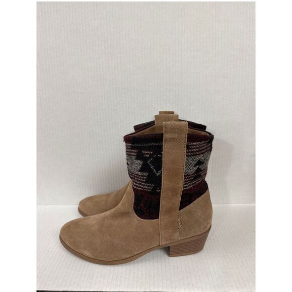 Bjorndal Women Austin Ankle Boot 10 Tan Aztec Knit Western Rodeo Boho Cowboy Y2K - Picture 4 of 9